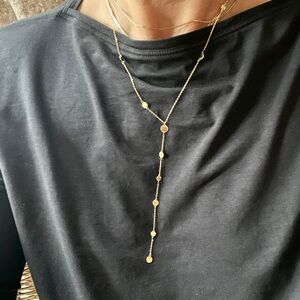 14k Gold Confetti Y-drop Necklace
